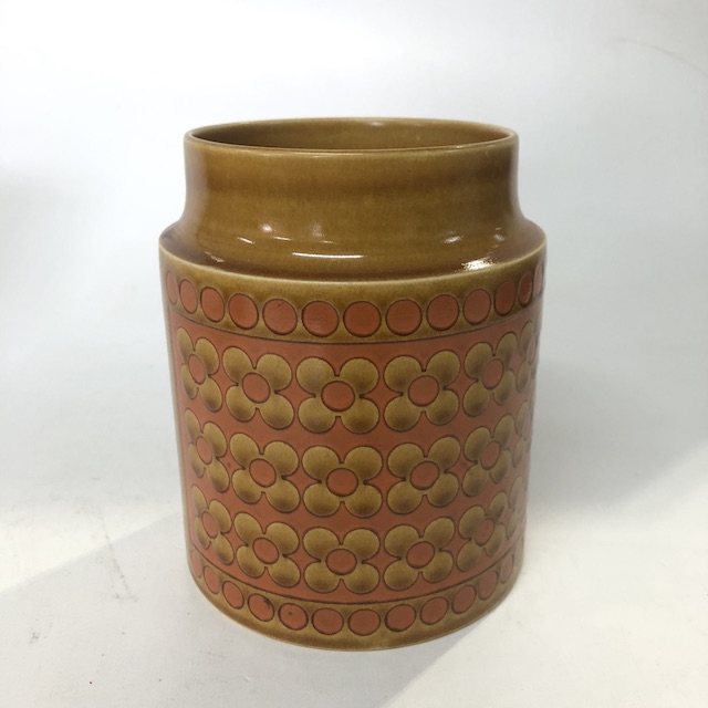 CANNISTER, 1970s Mustard Orange Pattern (no lid)